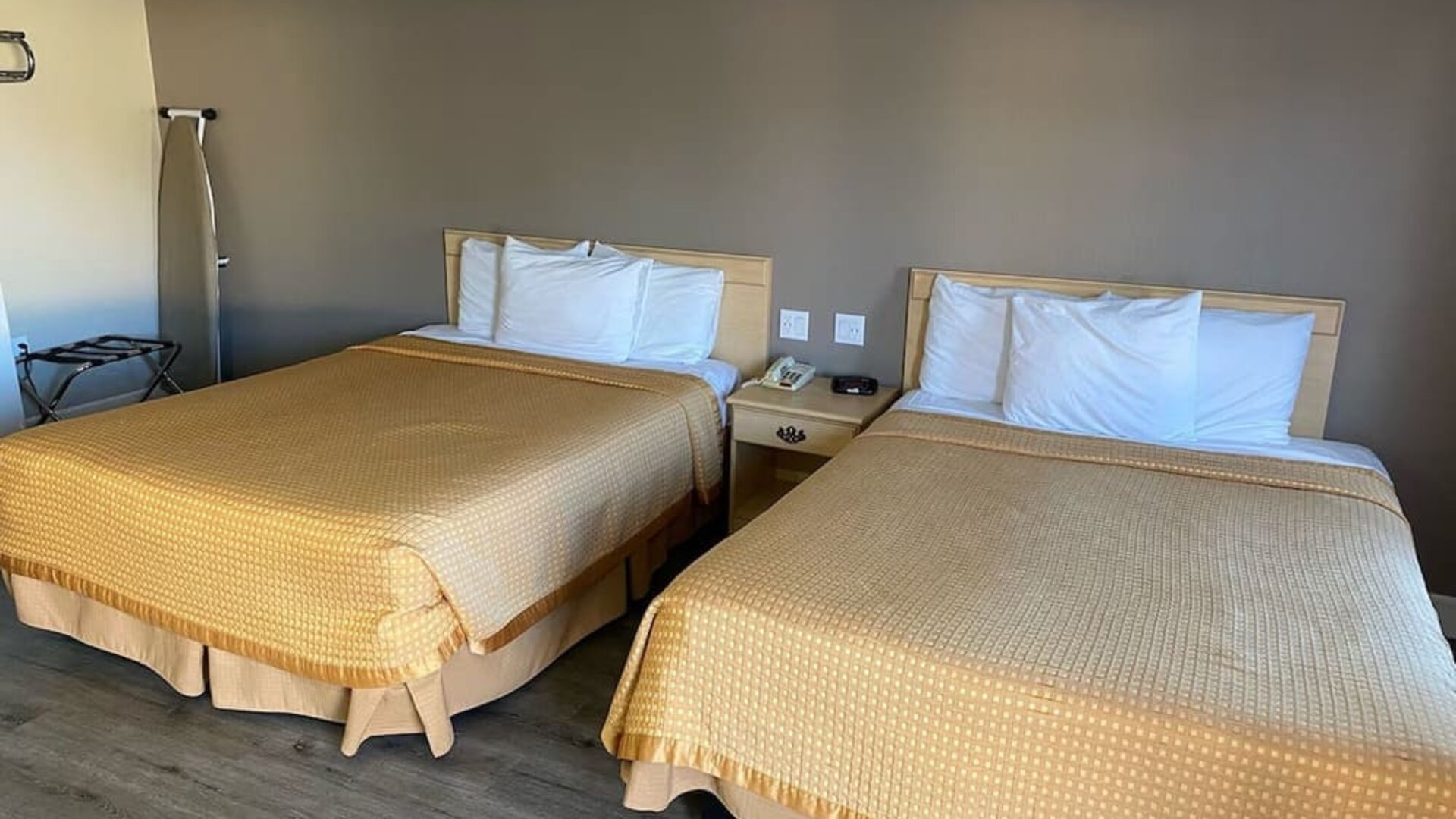 Two queen beds in this day room at North Bay Inn.
