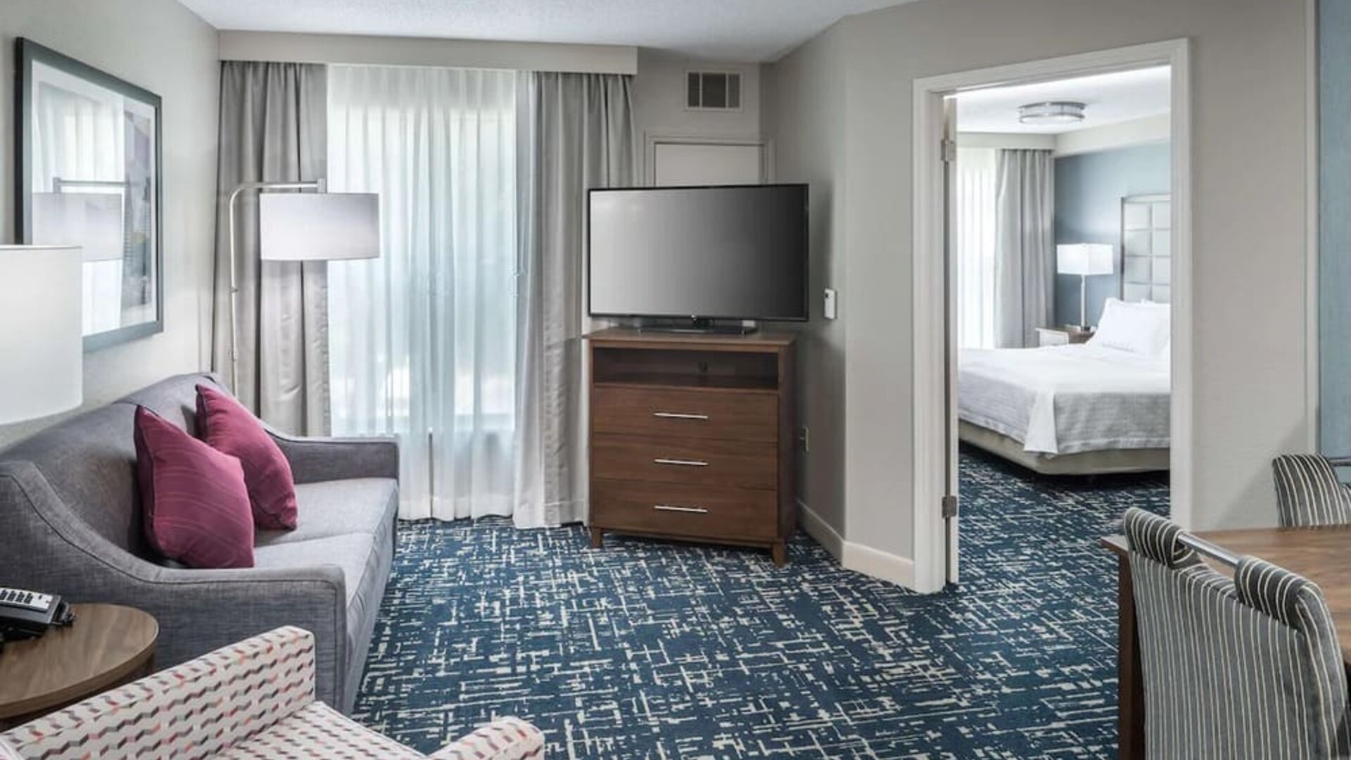 Spacious king suite at Homewood Suites By Hilton Austin NW Near The Domain.