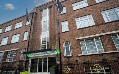Hotel exterior at The Wesley Euston Hotel.