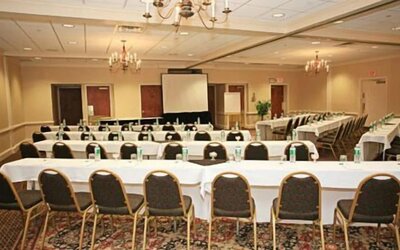 Flexible meeting and event space equipped for conferences, business functions, and special events at Sturbridge Host Hotel.