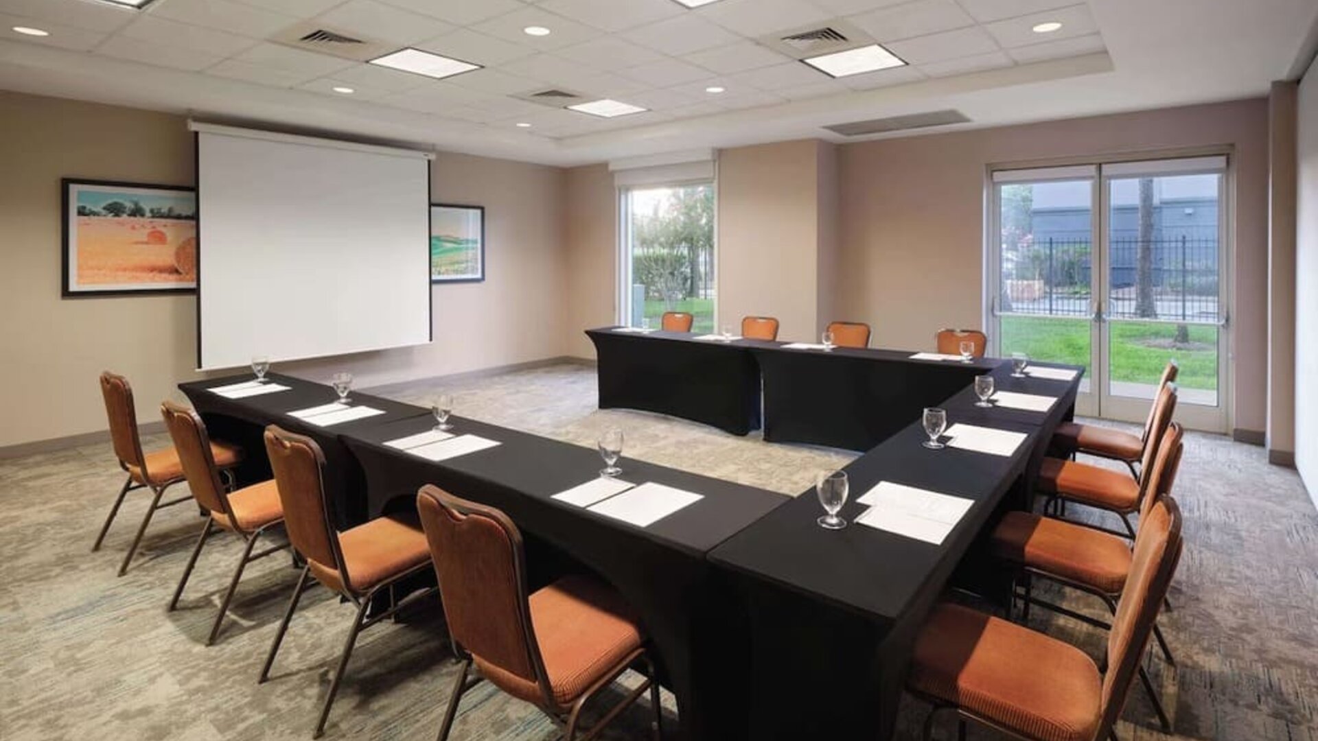 Professional meeting room at Hilton Garden Inn IAH Houston.