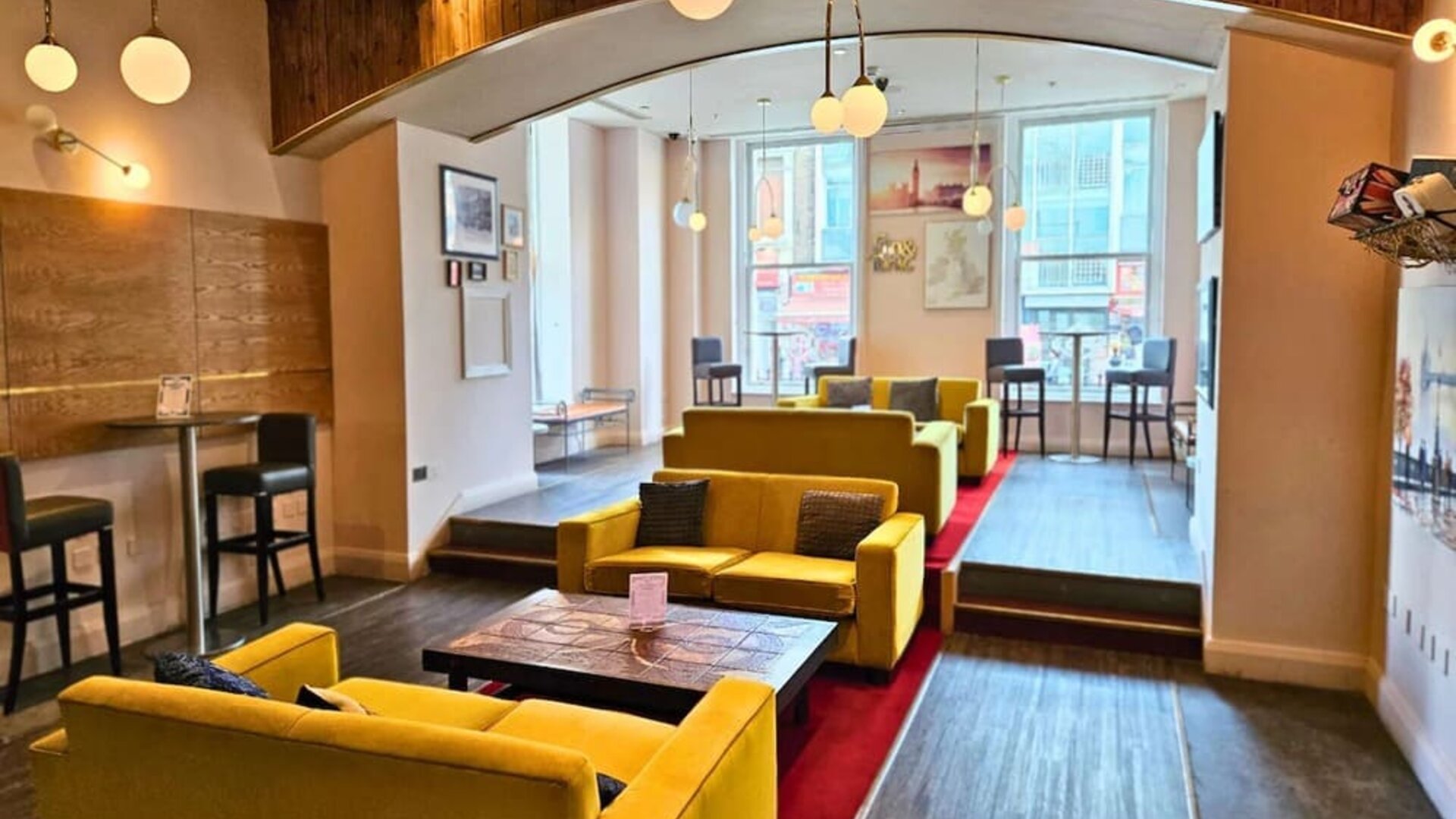 Dining area at Hilton London Paddington.