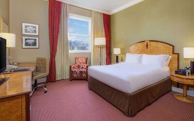 Day use room with work desk at Hilton London Paddington.