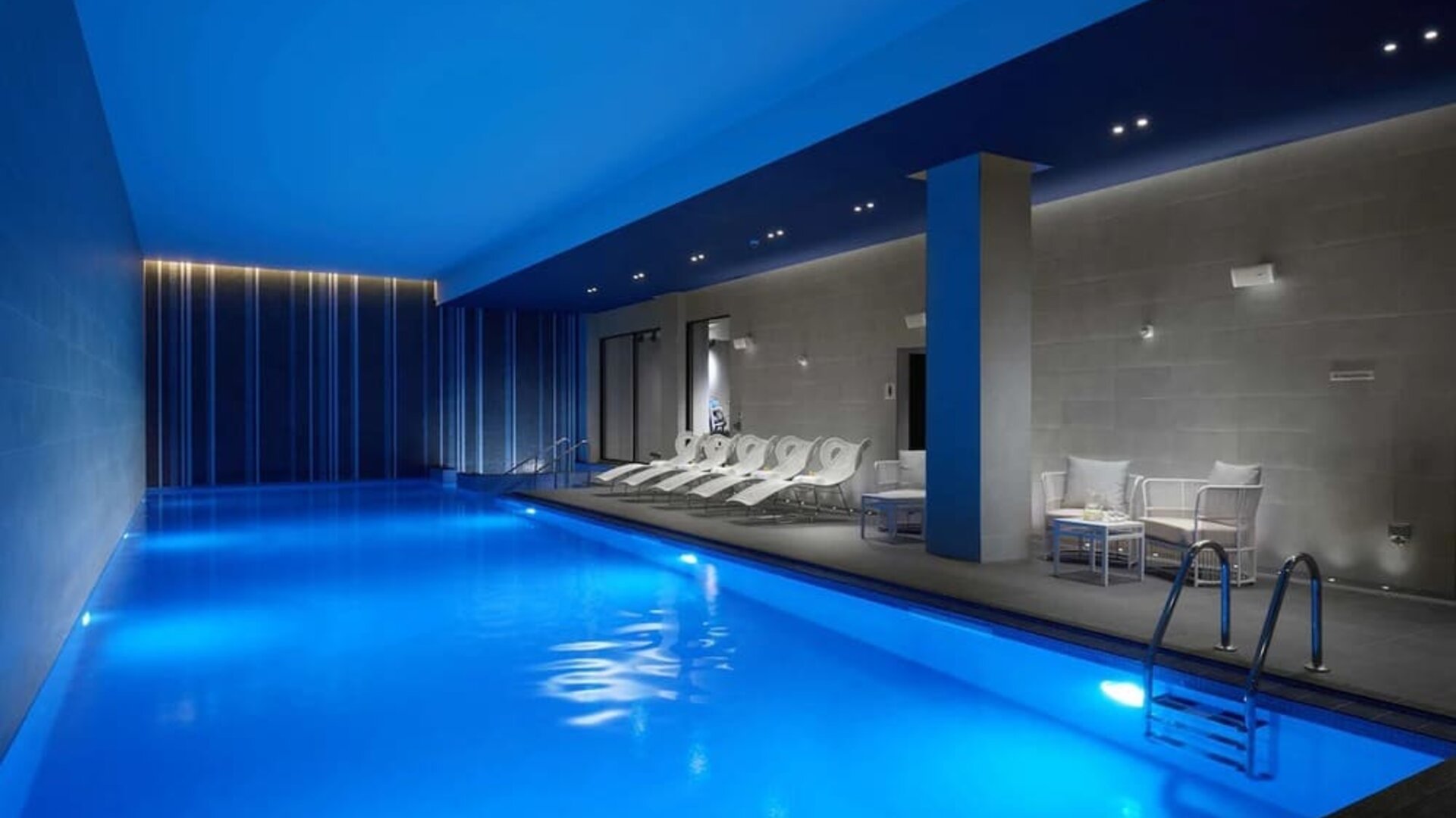 Refreshing indoor pool  at Hilton London Bankside.