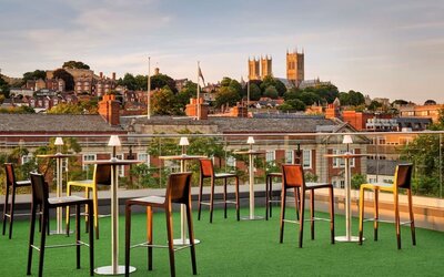 Terrace with scenic view at DoubleTree By Hilton Lincoln.