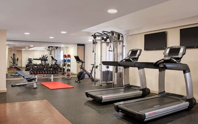 Fitness center available at DoubleTree By Hilton Lincoln. 