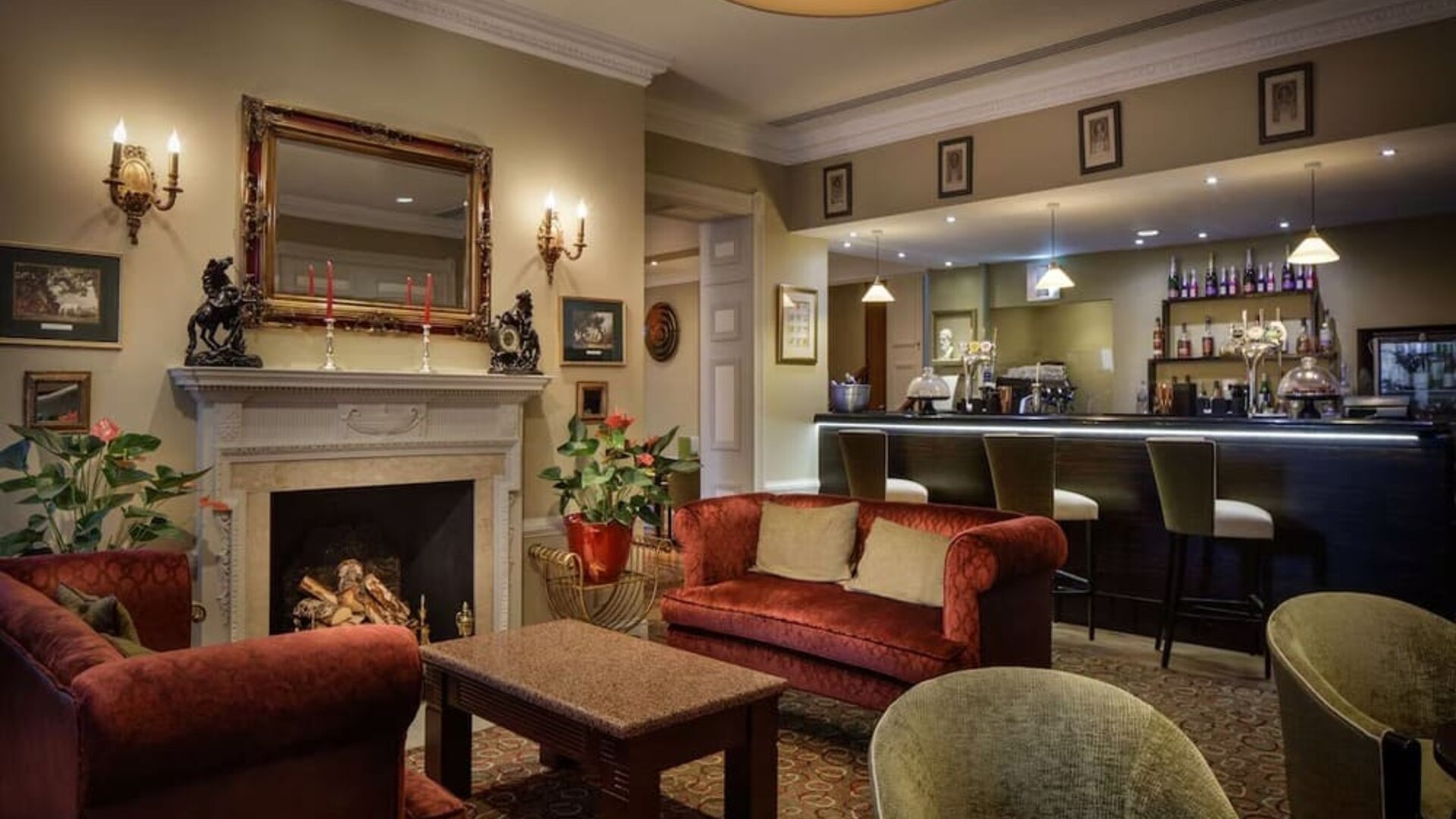 Hotel bar at Hilton London Euston.