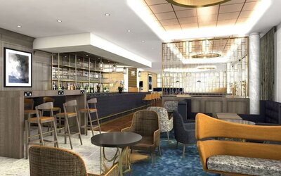 Hotel bar and lounge area at DoubleTree By Hilton Hull.
