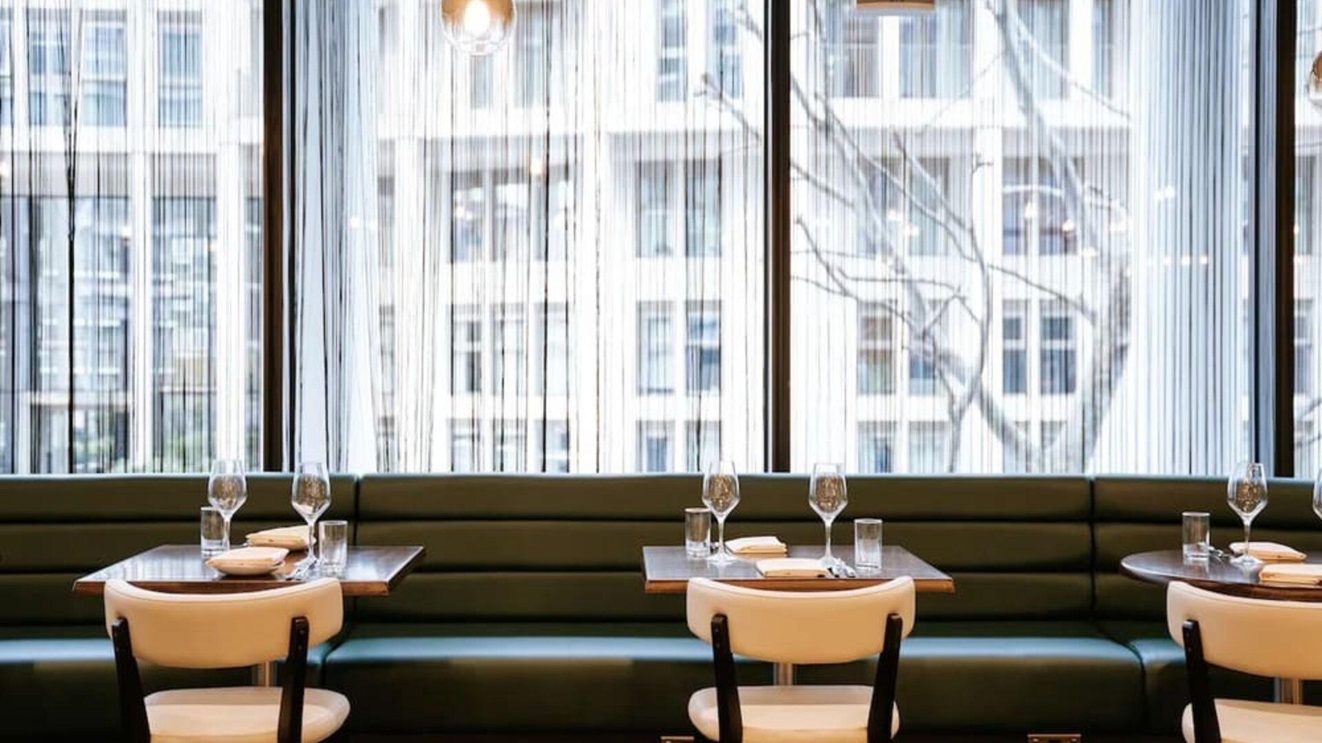 Hotel bar seating with natural light at The Westminster London, Curio Collection By Hilton.  