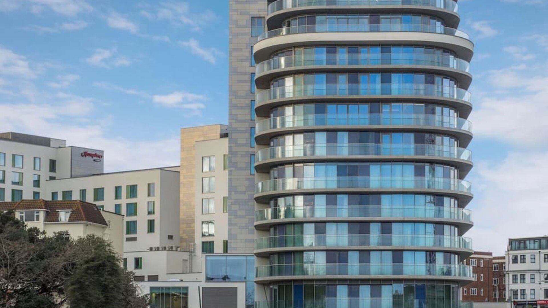 Hotel exterior at Hilton Bournemouth.  