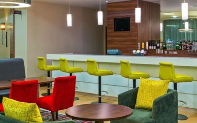 Hotel bar at Hampton By Hilton London Luton Airport.