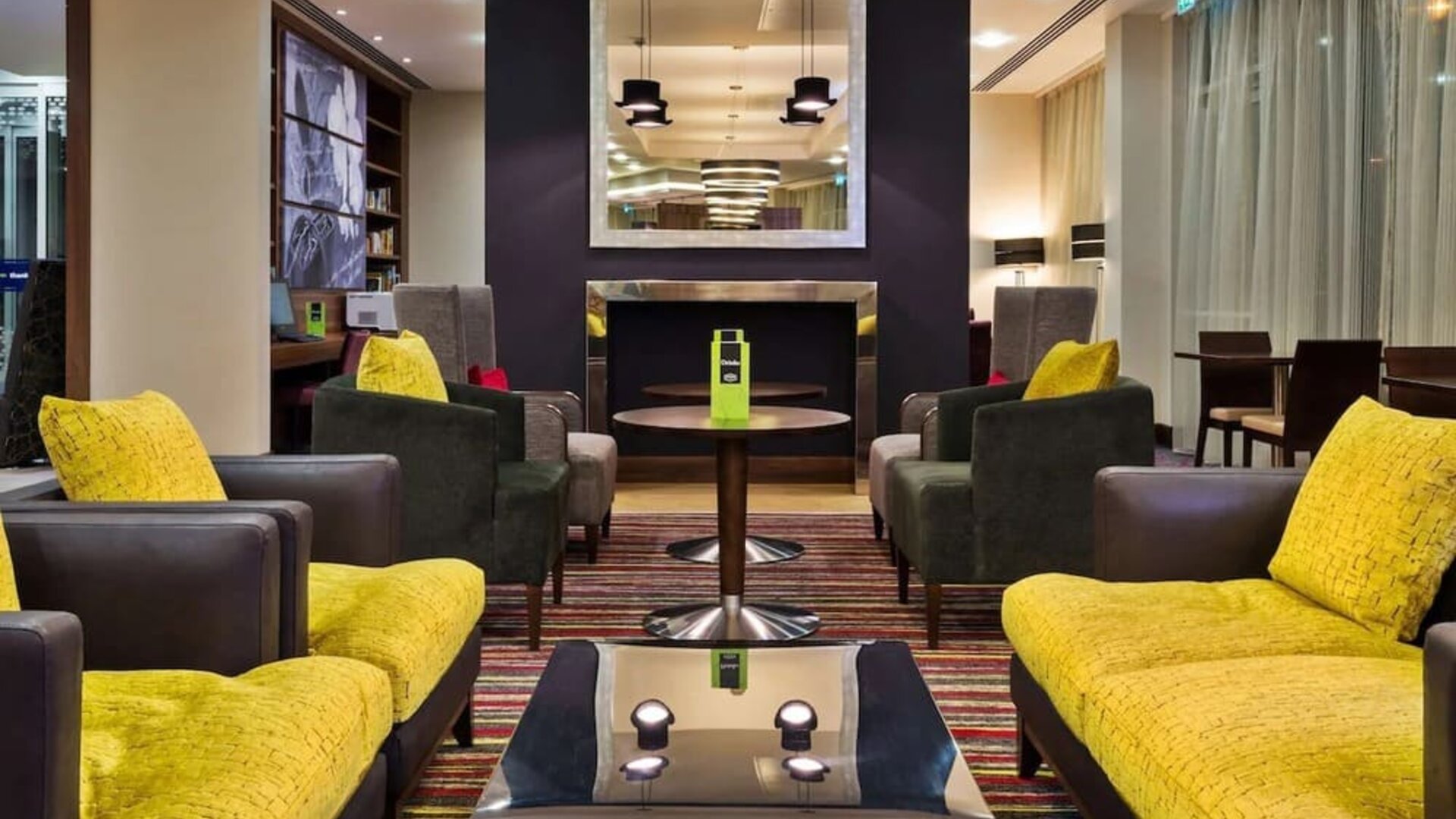 Reception area at Hampton By Hilton London Luton Airport.