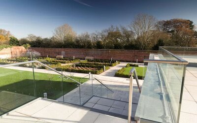 Outdoor garden and terrace at DoubleTree By Hilton Hotel & Spa Chester. 