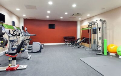 Fitness center at Hampton By Hilton London Gatwick Airport.