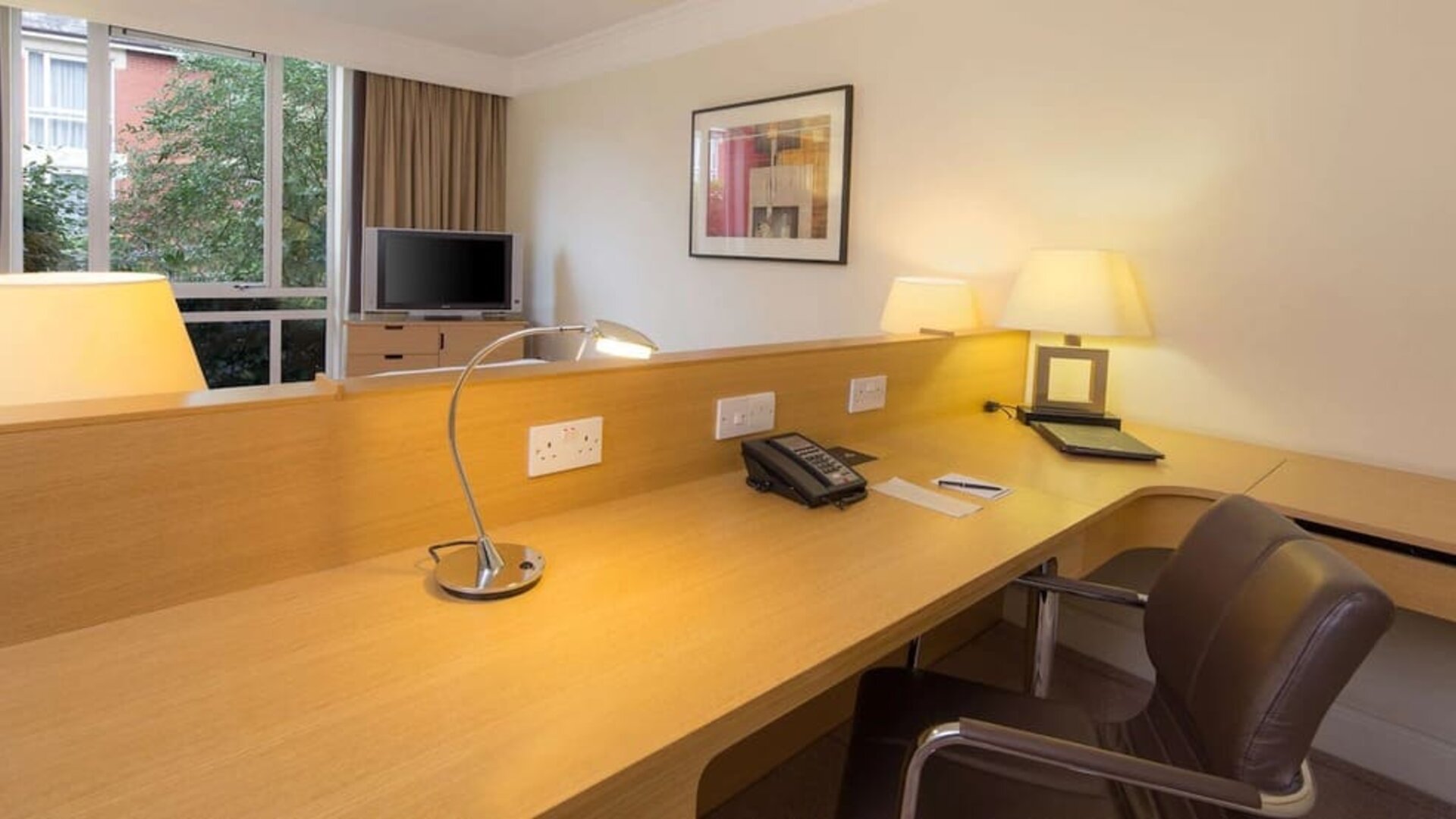 Work space at Hilton Leicester.