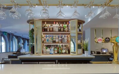 Hotel bar at Hilton Cobham.