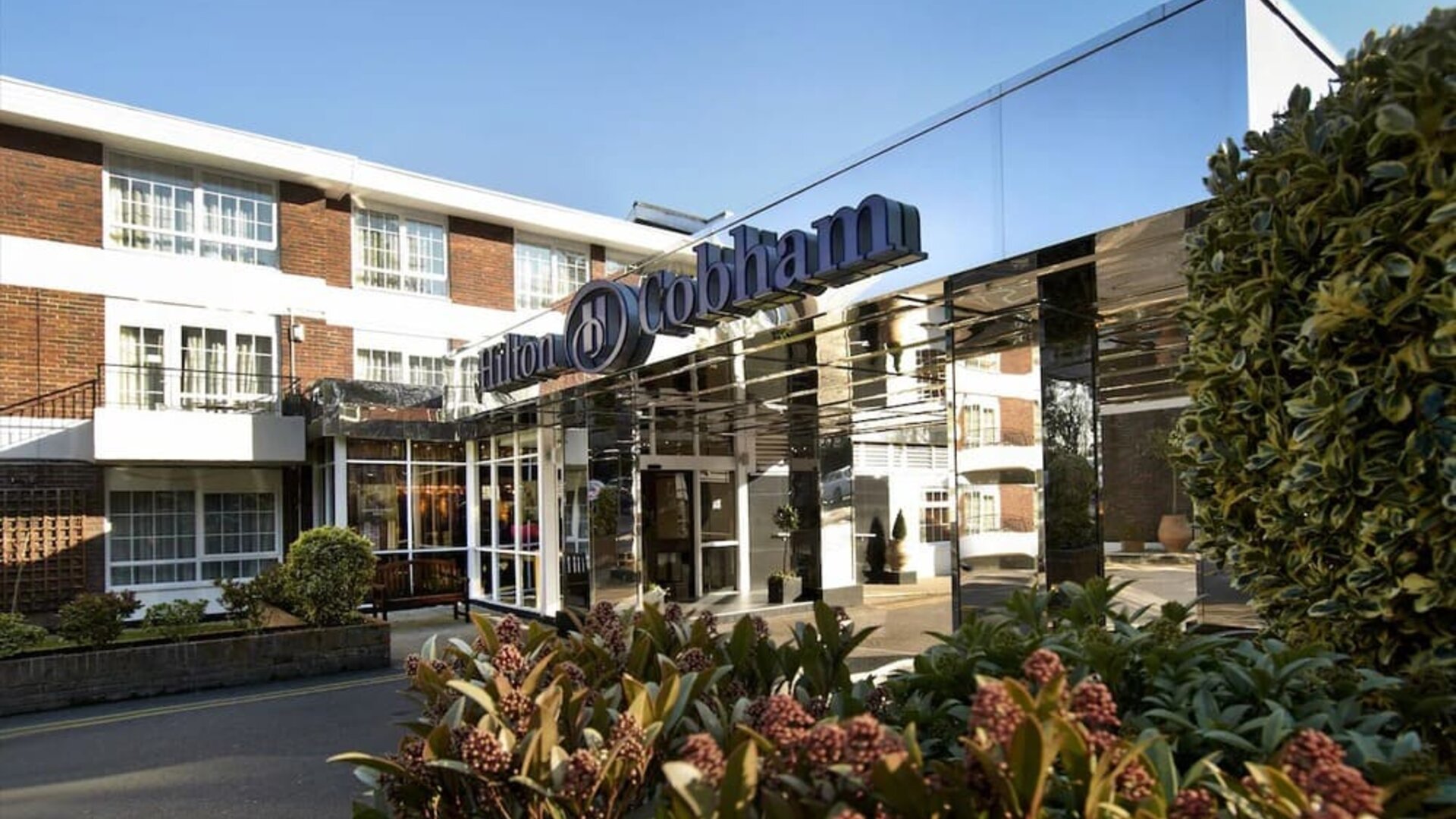 Hotel exterior at Hilton Cobham.