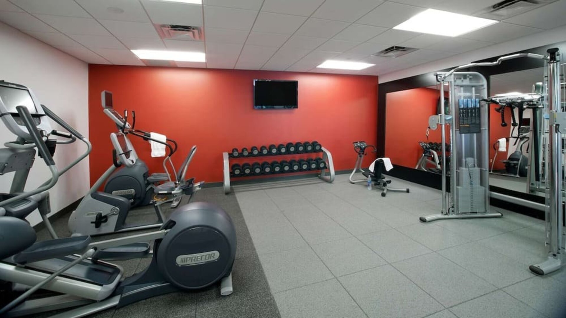 Fitness center available at DoubleTree By Hilton Sunrise.