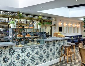 Cafe area perfect for coworking at DoubleTree By Hilton York.