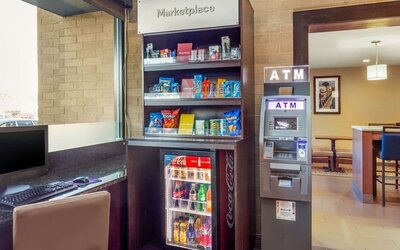 Vending machine and ATM at Comfort Suites Oakbrook Terrace.