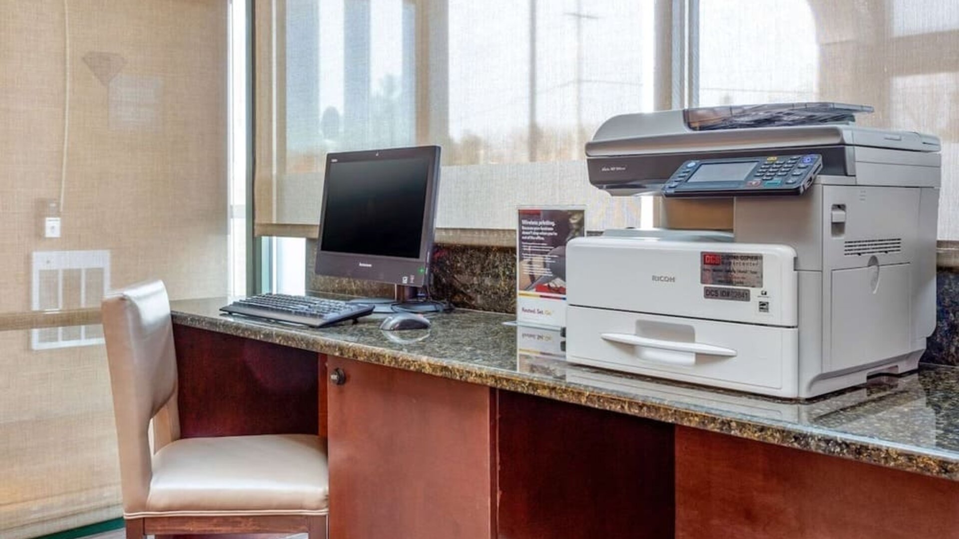 Business center at Comfort Suites Oakbrook Terrace.