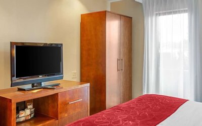 King room with TV at Comfort Suites Oakbrook Terrace.