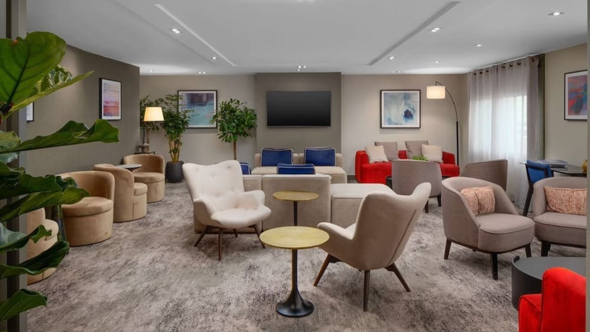 Executive lounge at Hilton London Heathrow Airport.