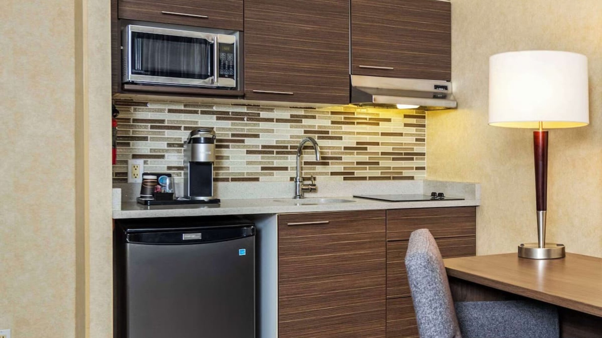 Kitchen area at Grand Park Hotel & Suites Downtown Vancouver.