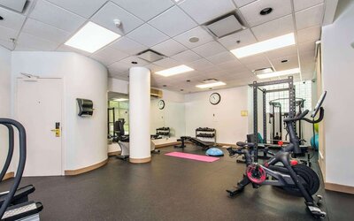Fitness center at Grand Park Hotel & Suites Downtown Vancouver.