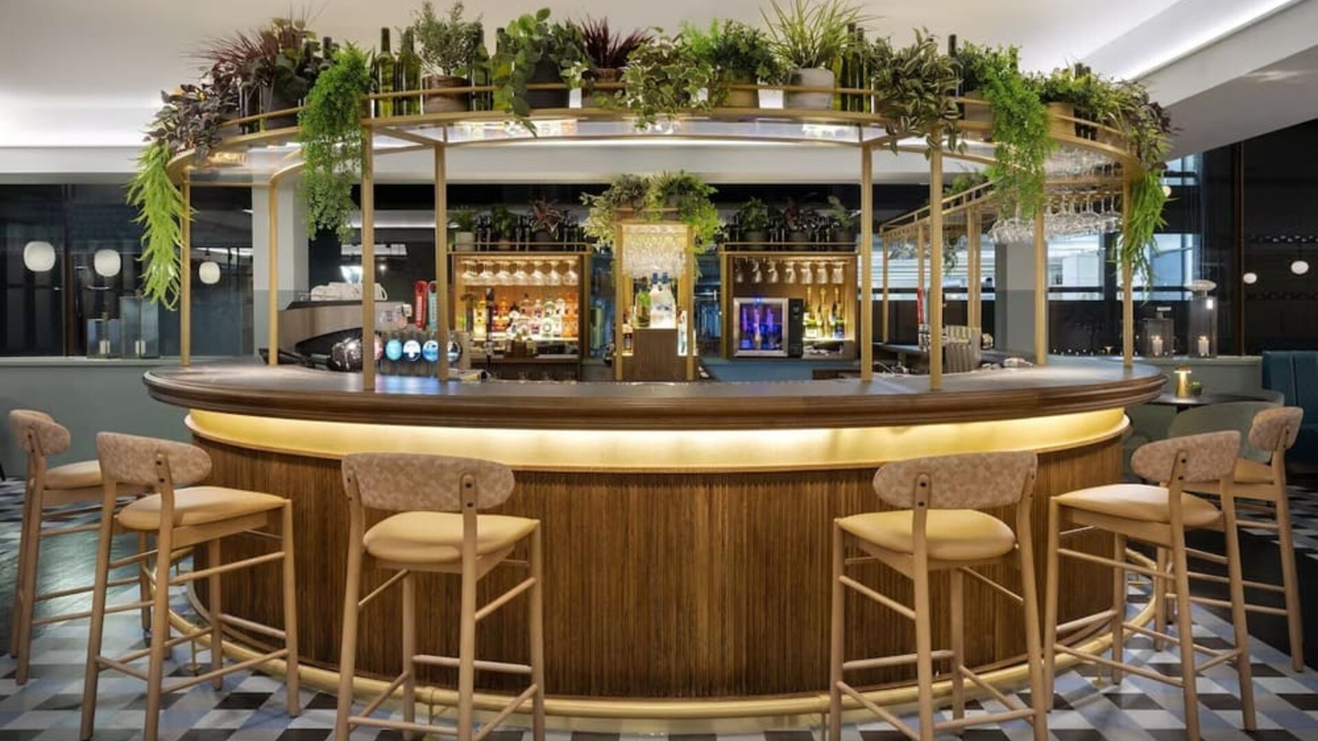 Hotel bar at Leonardo Royal Hotel Birmingham.
