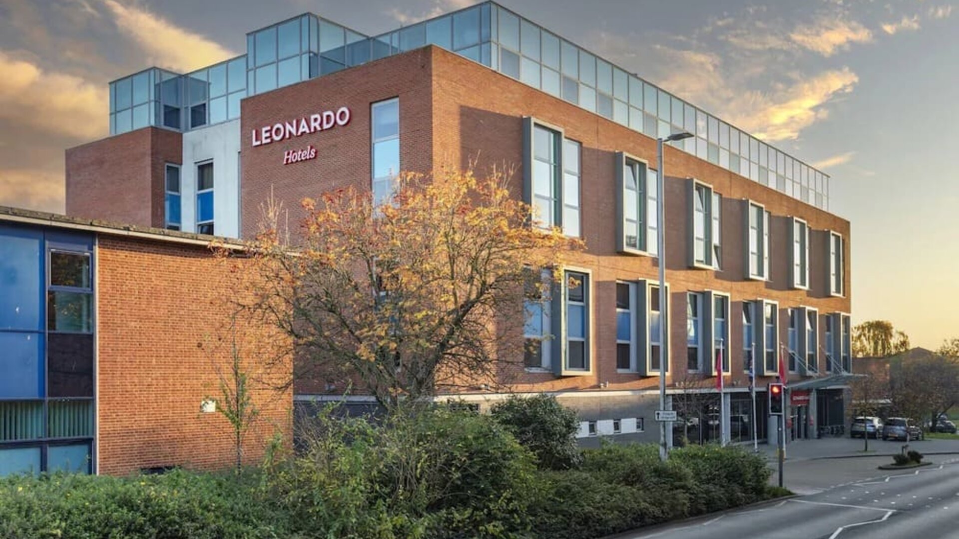 Hotel exterior at Leonardo Hotel Exeter.