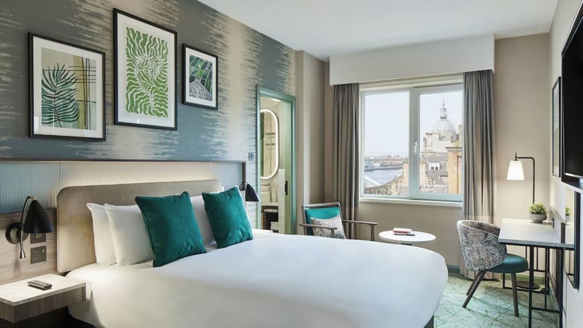 Day use room with work desk at Leonardo Royal Hotel Glasgow.