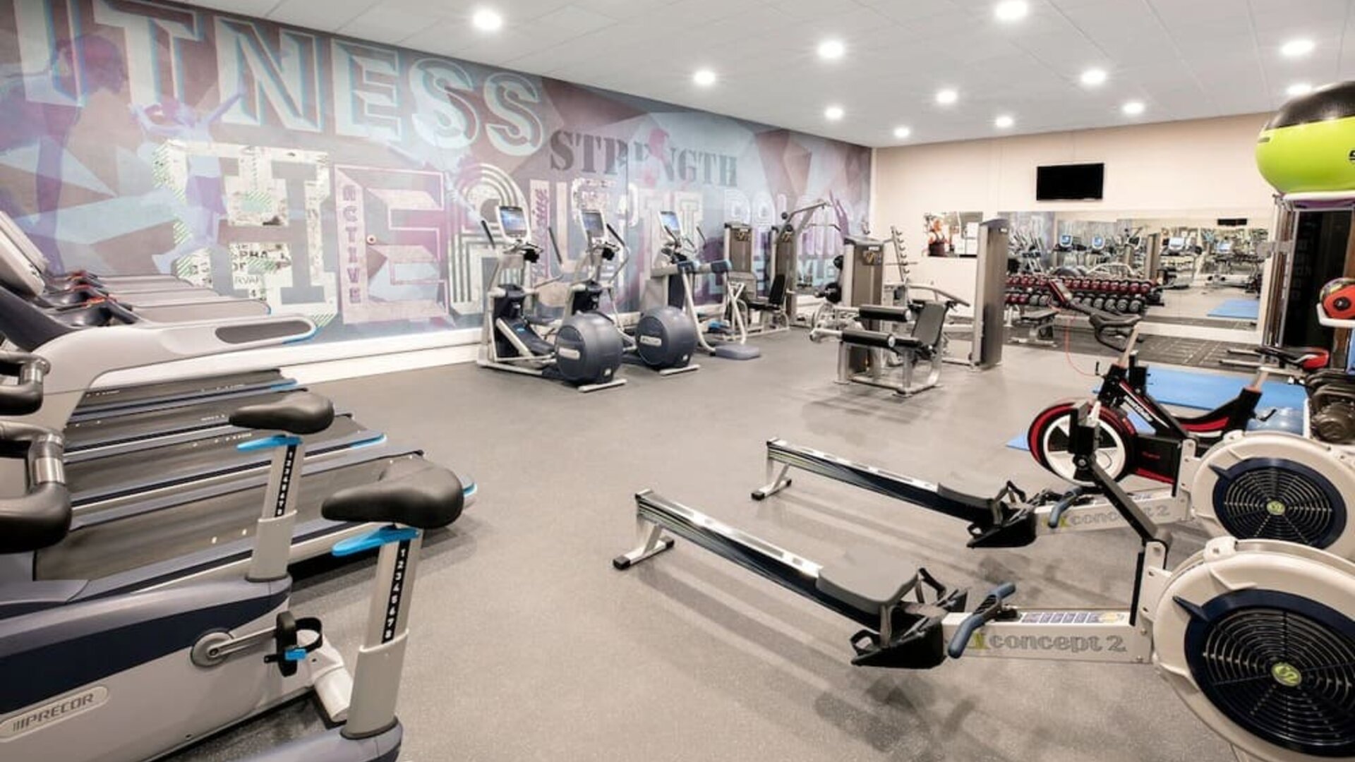 Well equipped fitness center at Leonardo Hotel And Conference Venue Hinckley Island.
