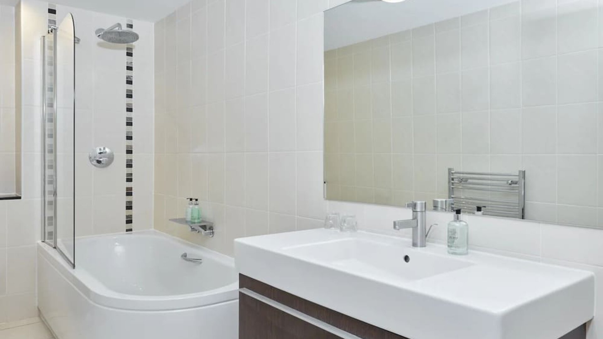 Guest bathroom with shower at Leonardo Hotel Edinburgh Murrayfield.