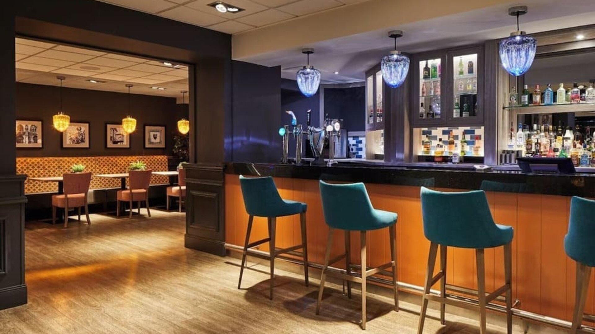 Hotel bar at Leonardo Hotel Edinburgh Murrayfield.