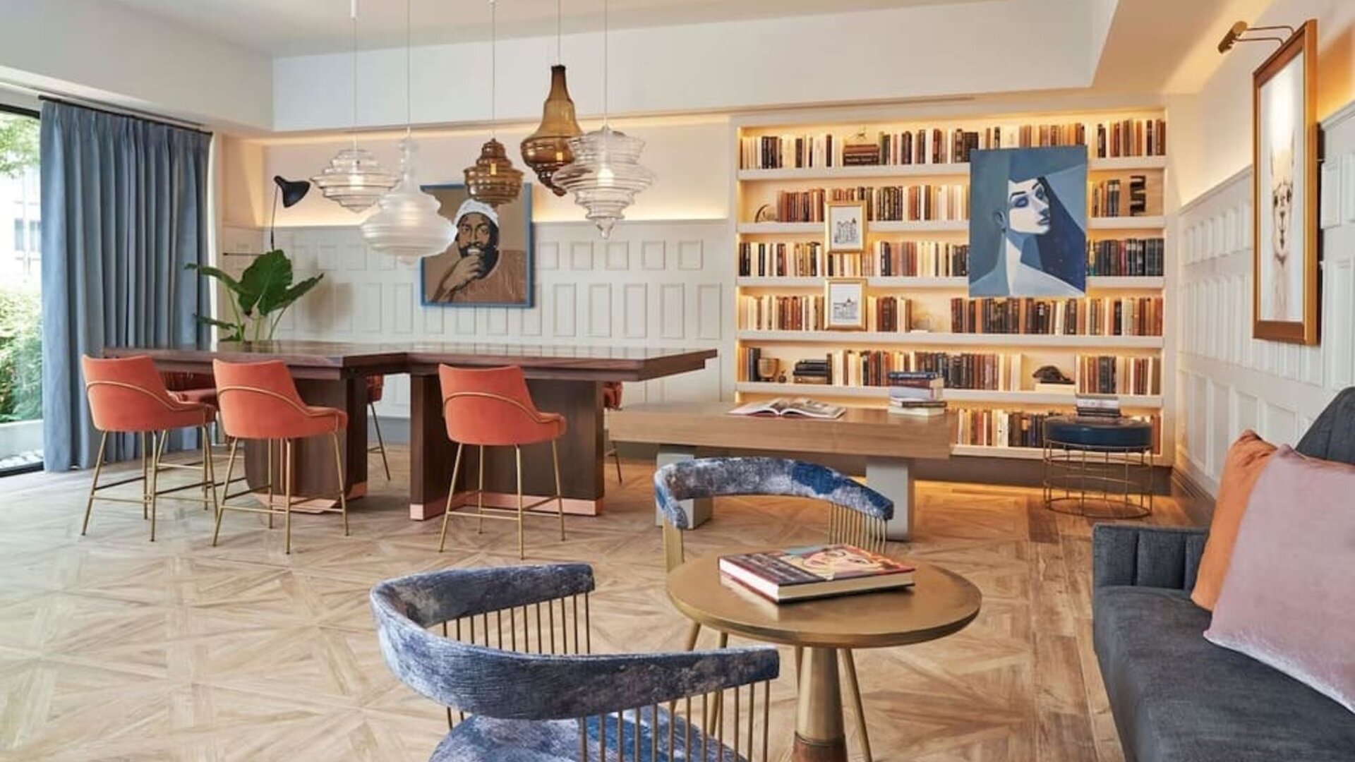 Hotel library at Viceroy Washington DC.