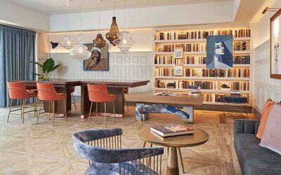 Hotel library at Viceroy Washington DC.