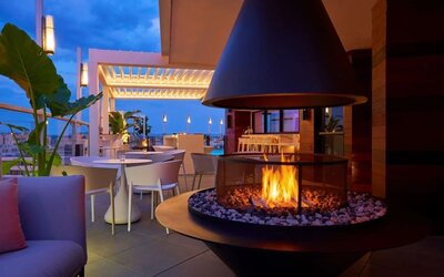 Hotel fire pit at Hotel Zena Washington DC.