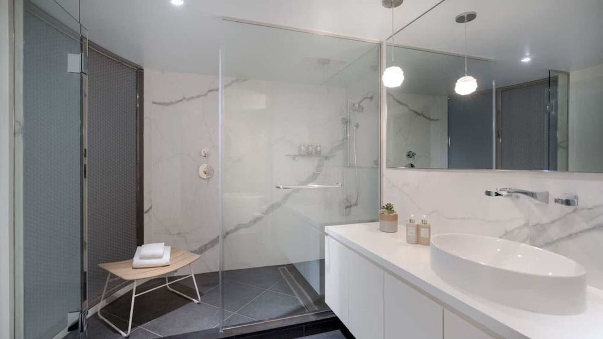 Guest bathroom at Hotel Zena Washington DC.