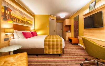 Day use room with work desk at Leonardo Royal Hotel Edinburgh Haymarket.