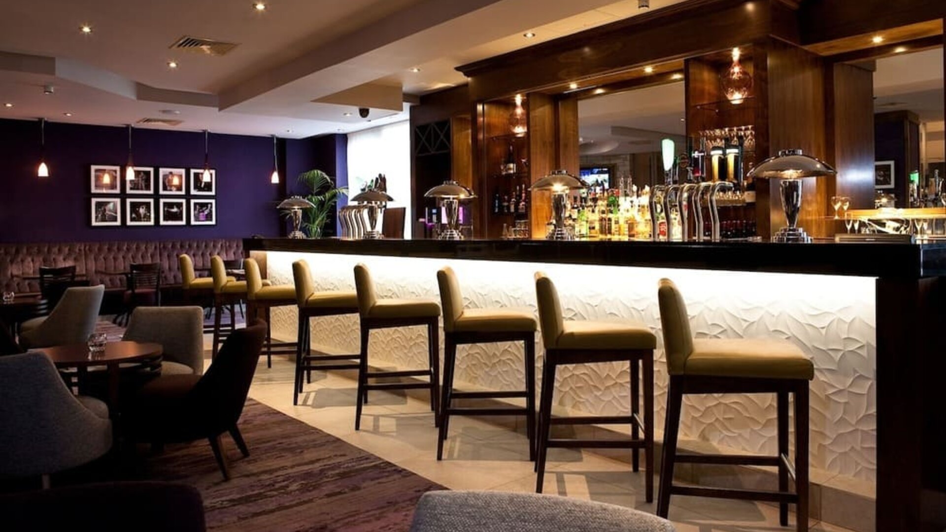 Hotel bar at Leonardo Hotel Dublin Parnell Street.