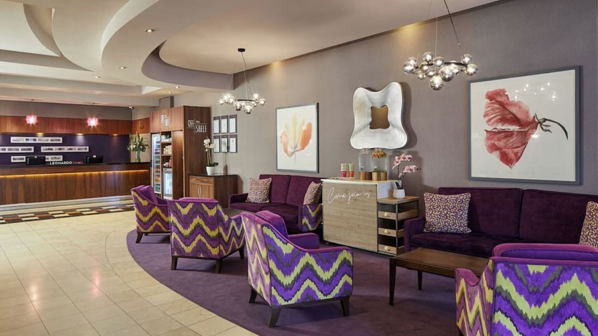 Lounge area at Leonardo Hotel Dublin Parnell Street.