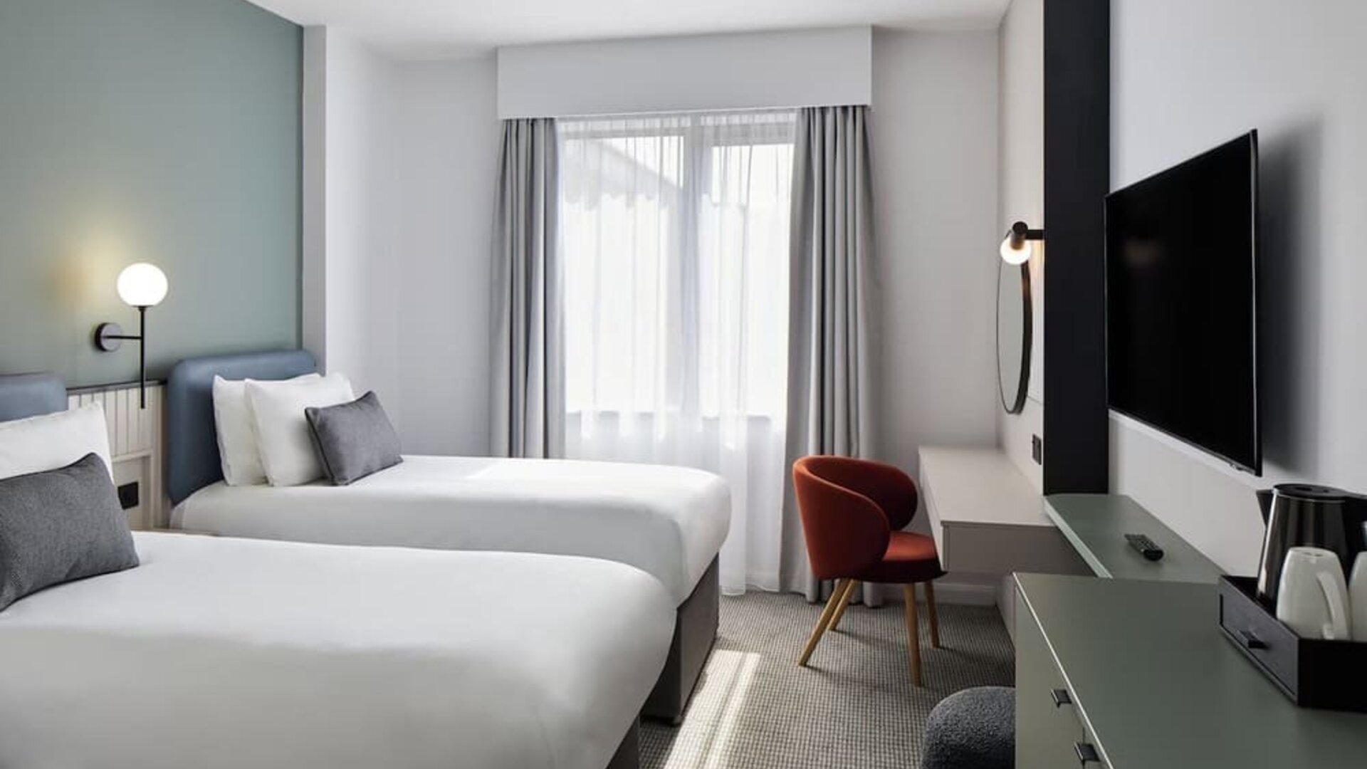 Two bed day use room at Leonardo Hotel Dublin Parnell Street.