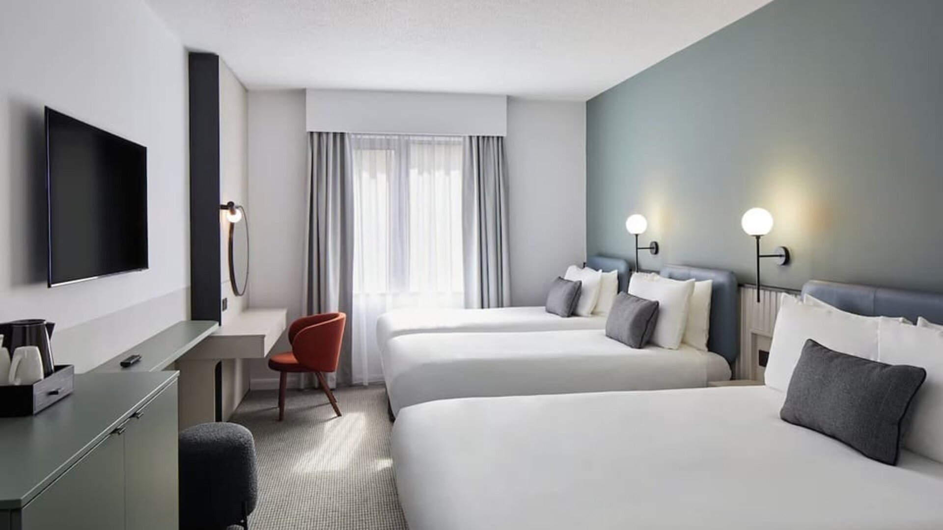 Three bed day use room at Leonardo Hotel Dublin Parnell Street.