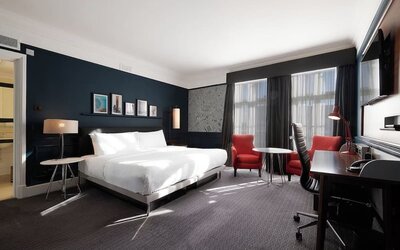 Day use room with work desk at The Dilly.  