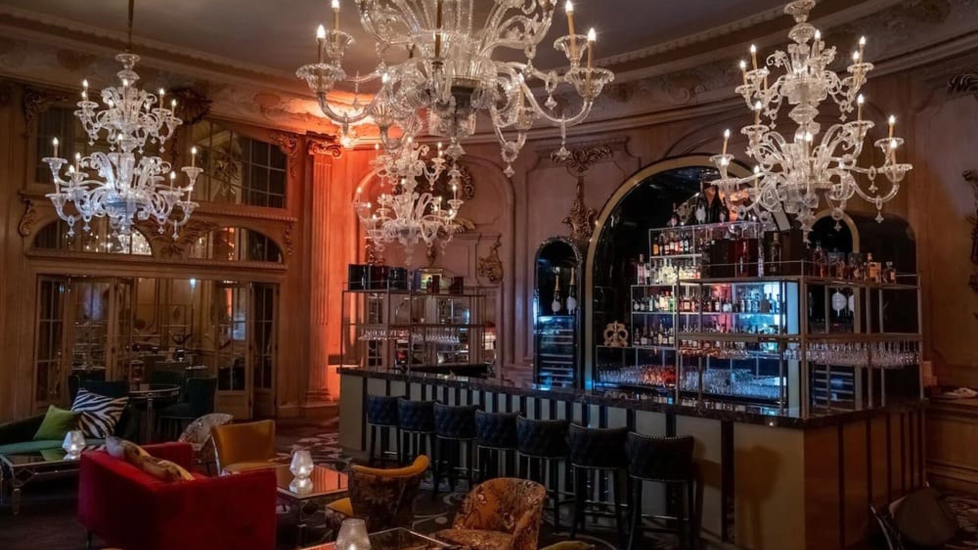 Stylish hotel bar at The Dilly.  