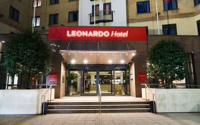 Hotel entrance at Leonardo Hotel Newcastle.