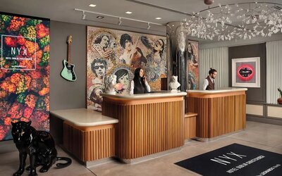 Hotel lobby at NYX Dublin Christchurch.