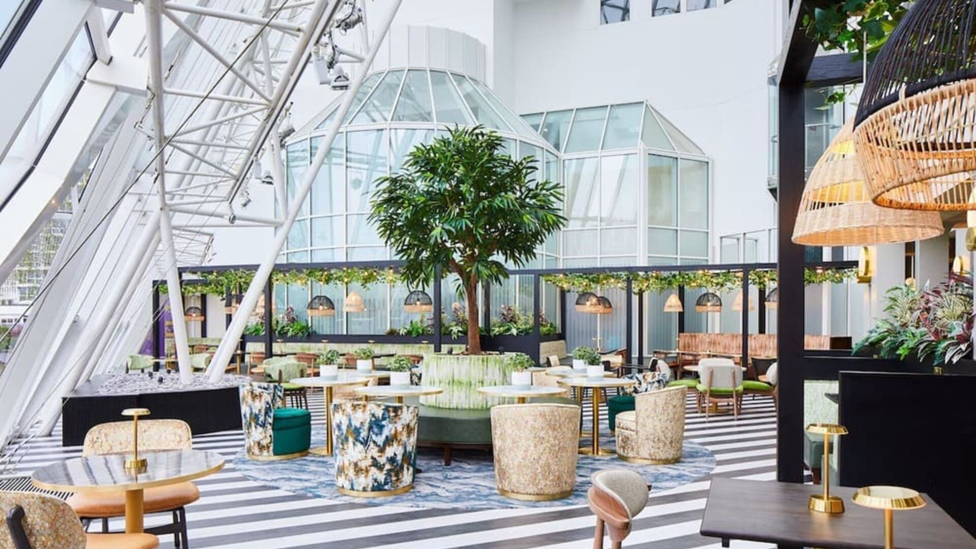 Spacious dining area with natural light perfect for coworking at Leonardo Hotel Southampton Grand Harbour.