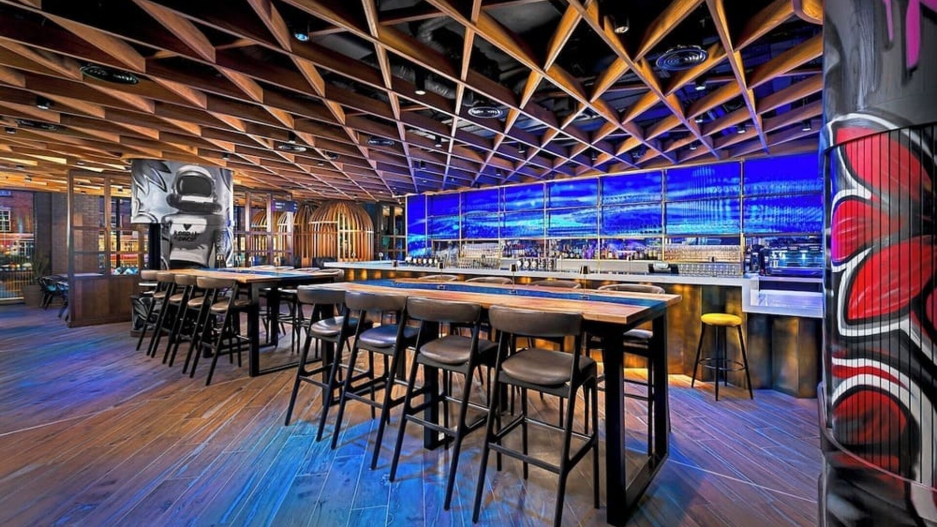 Coworking space and bar at NYX Dublin Portobello.